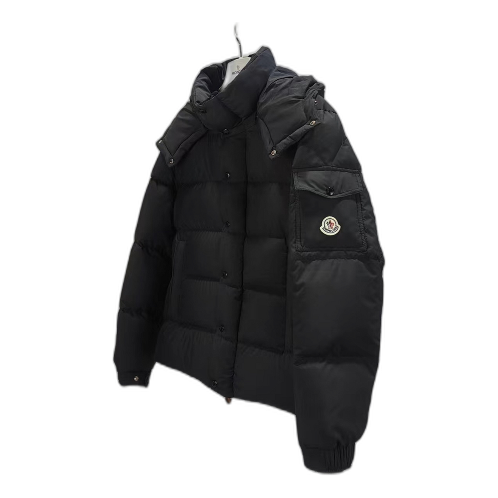 Moncler Maya Matte Hooded Puffer Jacket – Black