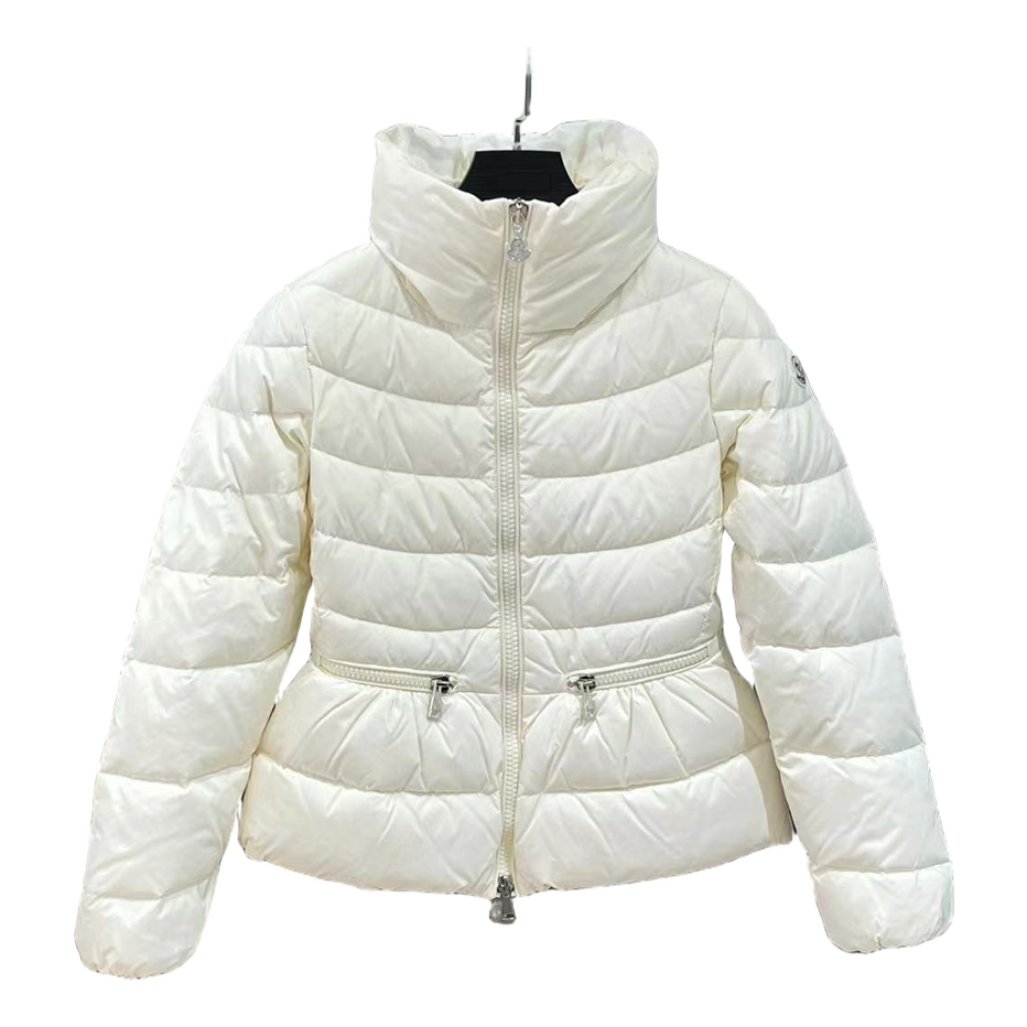 Moncler Drawstring-Waist Stand-Collar Puffer Jacket – Ivory