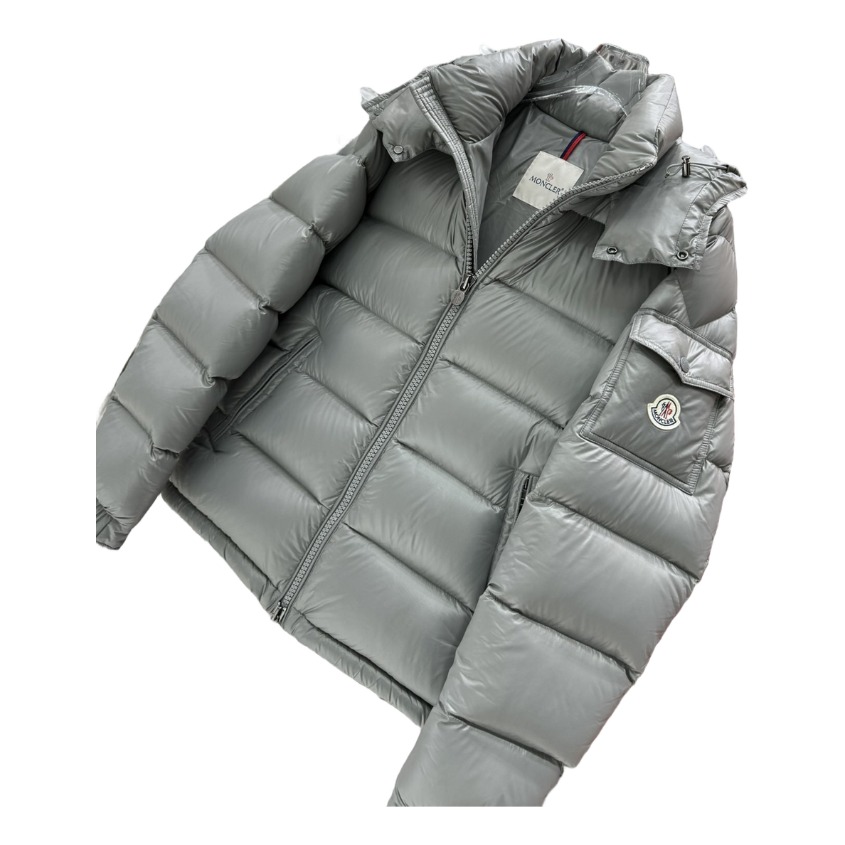 Moncler Maya Hooded Puffer Jacket – Gray
