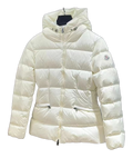 Moncler Fitted Hooded Short Puffer Jacket – Ivory