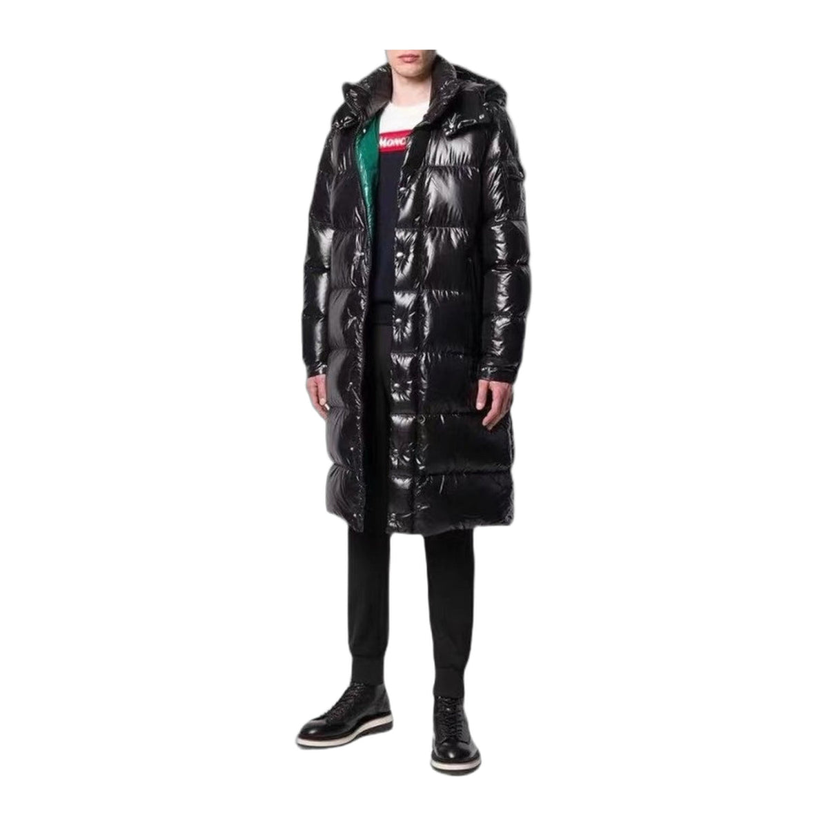 Moncler Hanoverian Glossy Hooded Long Puffer Coat