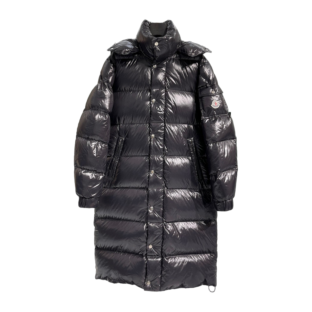 Moncler Hanoverian Glossy Hooded Long Puffer Coat