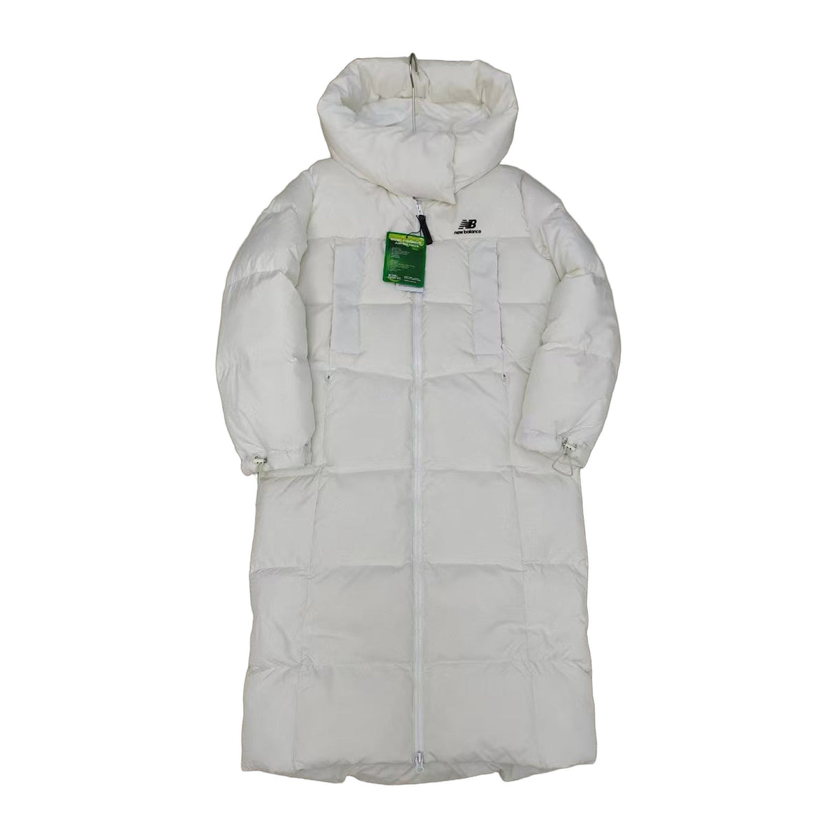 New Balance Hooded Long Puffer Coat – Off White