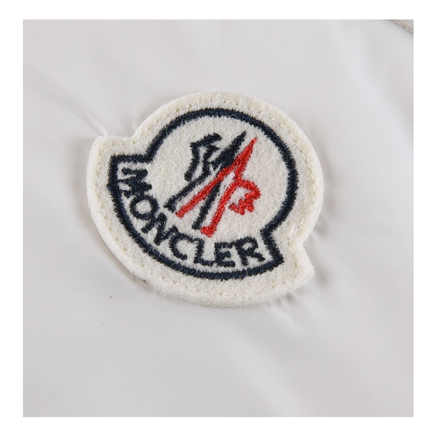 Moncler Tricolour Sleeve-Stripe Glossy Hooded Puffer Jacket