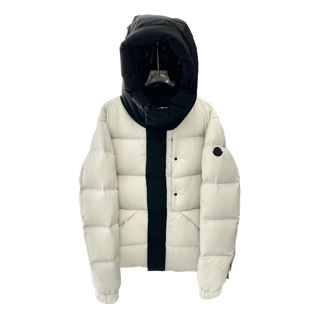 Moncler Contrast-Hood Colour-Block Puffer Jacket