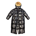 Moncler Gold-Lined Glossy Long Puffer Coat – Black