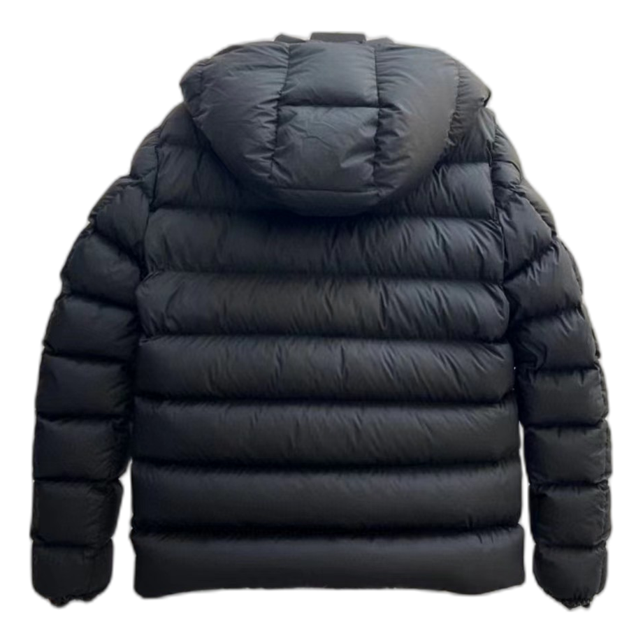 Moncler Vertical-Logo Snap-Front Puffer Jacket – Black