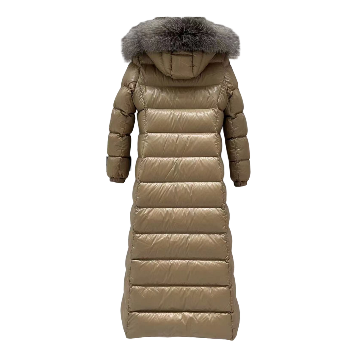 Moncler Hudson Fur-Trim Long Puffer Coat