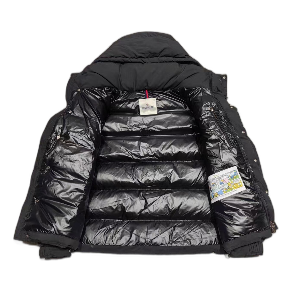 Moncler Maya Matte Hooded Puffer Jacket – Black