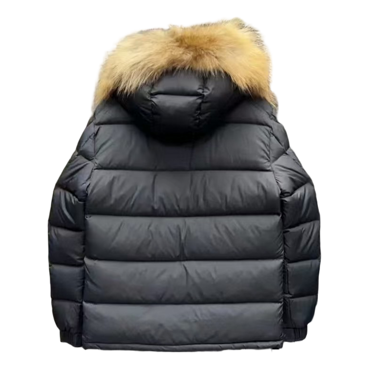 Moncler Fur-Trim Hooded Puffer Jacket – Black