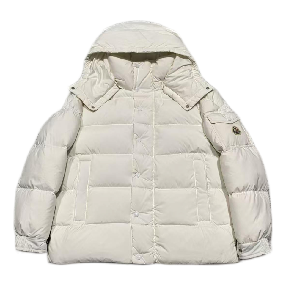 Moncler Matte Snap-Front Hooded Puffer Jacket