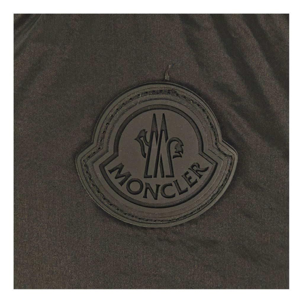 Moncler Tonal-Logo High-Collar Puffer Jacket – Black