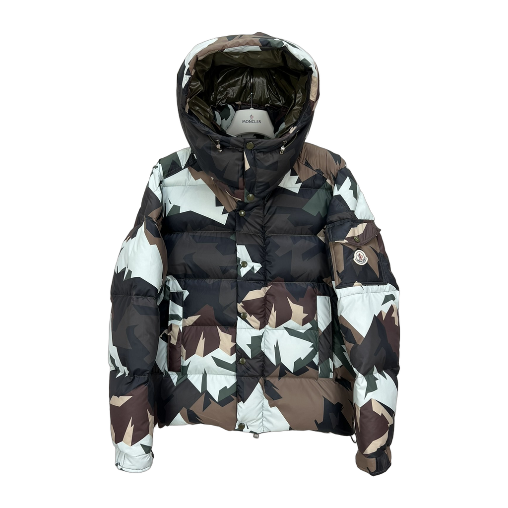 Moncler Mosa Camouflage Hooded Puffer Jacket