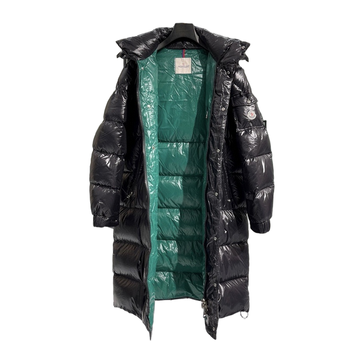 Moncler Hanoverian Glossy Hooded Long Puffer Coat