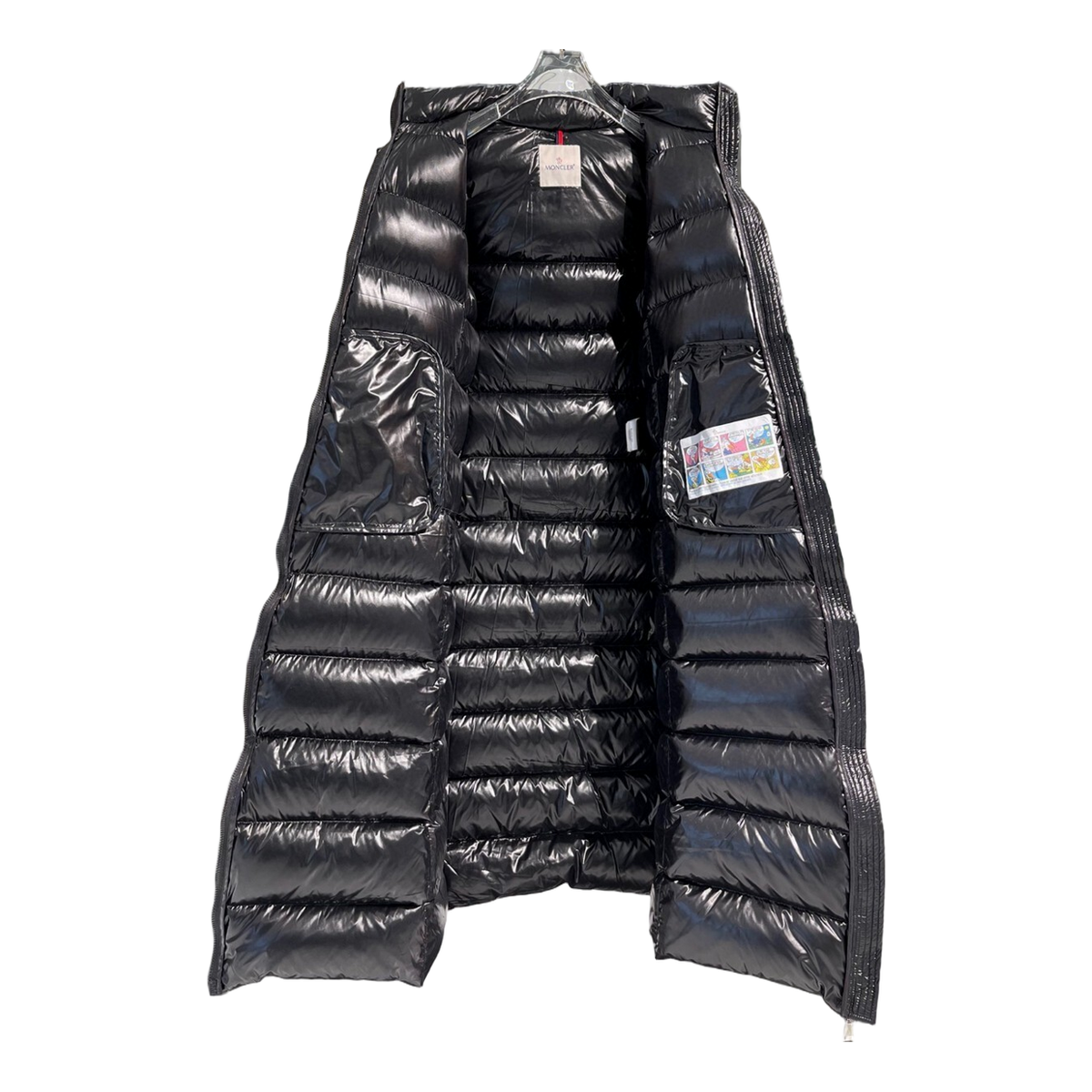 Moncler Glossy Fur-Trim Hooded Long Puffer Coat