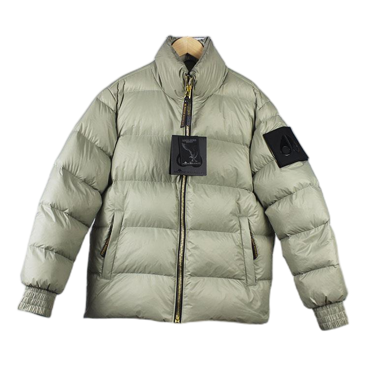 Moose Knuckles Stand-Collar Puffer Jacket – Sage Grey
