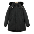 Moose Knuckles Curved-Hem Fur-Trim Hooded Parka – Black