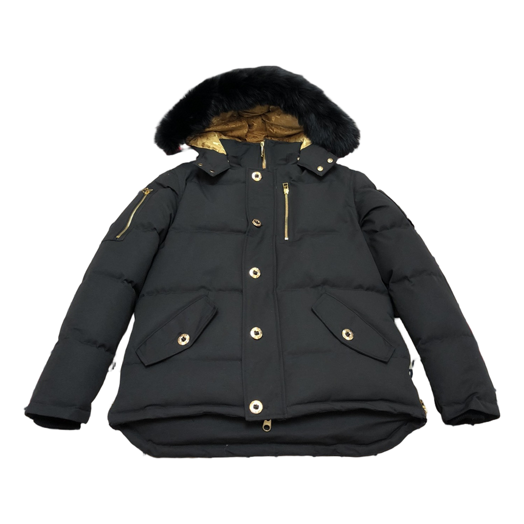 Moose Knuckles Gold 3Q Fur-Trim Puffer Jacket – Black