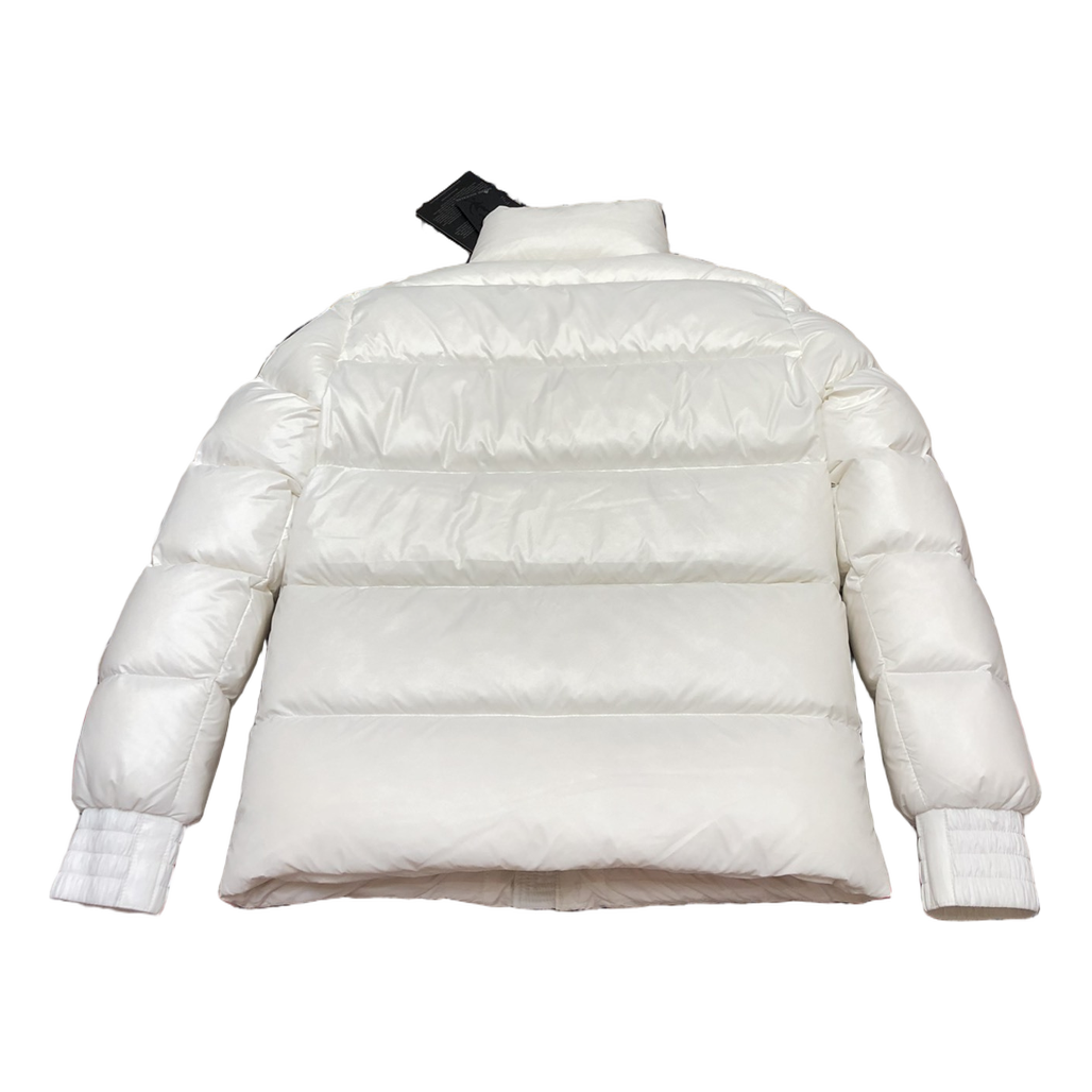Moose Knuckles Logo-Zip Quilted Puffer Bomber Jacket – Off White