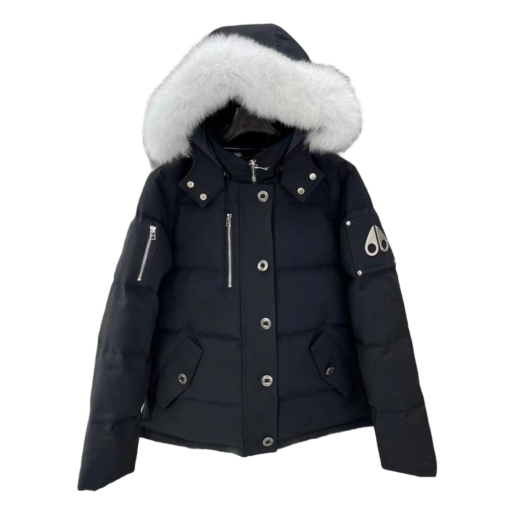 Moose Knuckles Chest-Zip Fur-Trim Hooded Puffer Jacket
