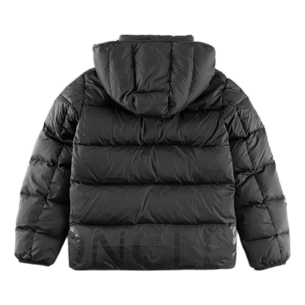 Moncler Contrast-Lined Logo-Hood Puffer Jacket – Black