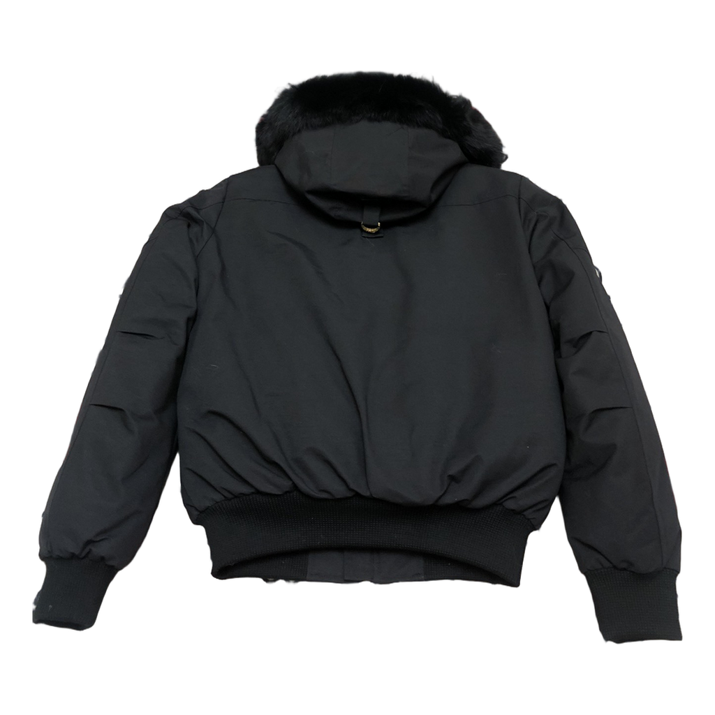 Moose Knuckles Gold Ballistic Fur-Trim Bomber Jacket – Black