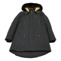 Moose Knuckles Gold-Lined Fur-Trim Long Parka – Black