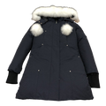 Moose Knuckles Stirling Pom-Pom Fur-Trim Parka – Navy