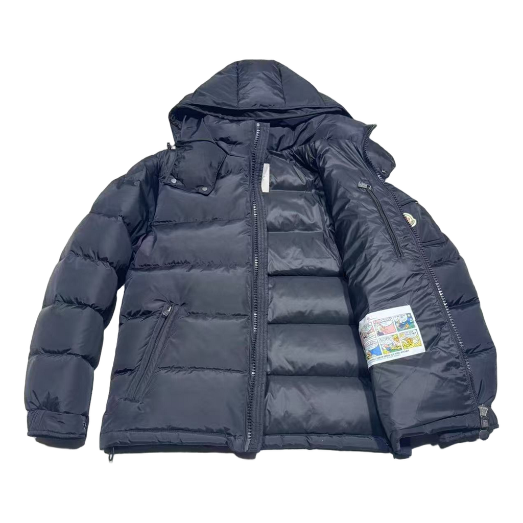 Moncler Sleeve-Pocket Hooded Puffer Jacket – Navy