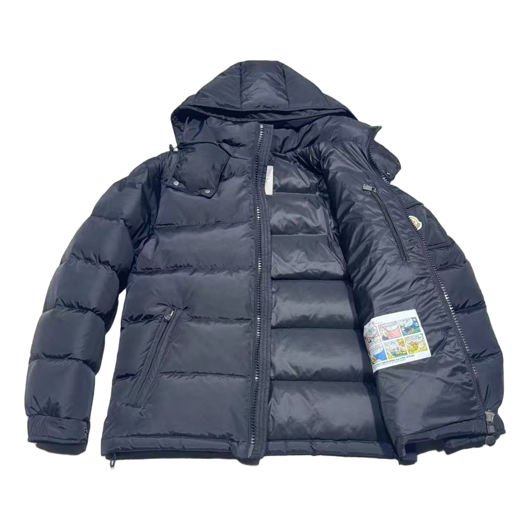 Moncler Sleeve-Pocket Hooded Puffer Jacket – Navy