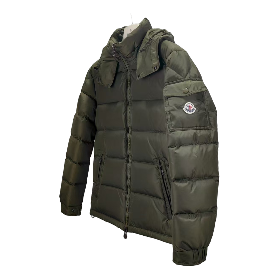 Moncler Maya Matte Hooded Puffer Jacket – Olive Green