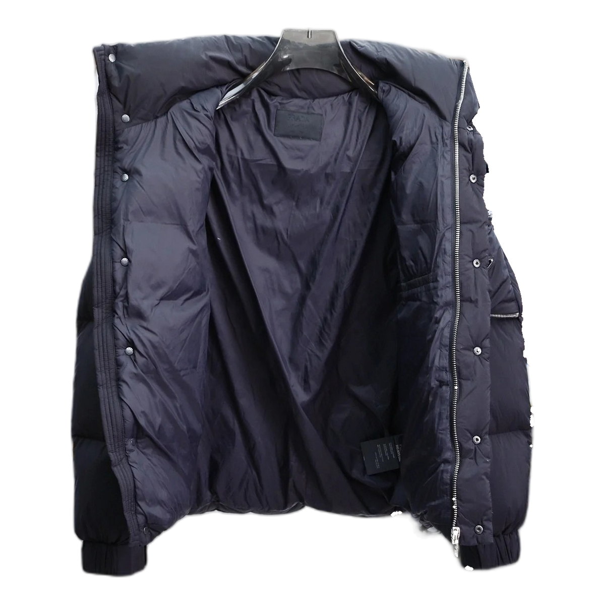 Prada Hooded Puffer Jacket with Sleeve Pouch